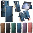 For Samsung Galaxy Z Fold 6/5/4 Detachable Magnetic Flip Zipper Card Wallet Case