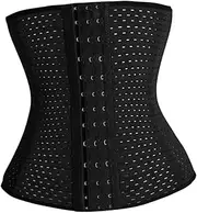 [OATIPHO] Waist Slimming Shapewear Corset Girdle Tummy Control Shapewear 3 Rows Hook Eyes Black