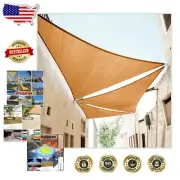 Custom 14' Sand Triangle Shade Sail - 190 GSM Breathable Fabric + UV Sheltering
