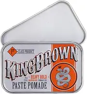 King Brown Paste Pomade - Heavy hold styling paste, heat and humidity resistant, sets hard, water soluble, bay rum scented, 71g