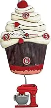 Allen Designs Frosting Please Cupcake Wall Clock Mixer Pendulum Home Decor Art