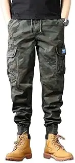 [GRAJTCIN] Casual Camo Joggers Sweatpants for Men Lightweight Hiking Outdoor Sweatpants Streetwear Pants for Men