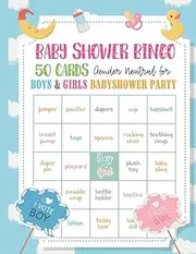 Baby Shower Bingo - 50 Cards - Gender Neutral for Boys & Girls: Printed Party Game and Activity, Fun, Unique, and Easy to Play