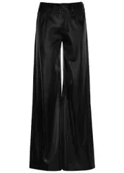 Alice + Olivia Trish Vegan Leather Trousers - Black - 2 (UK6 / XS) 2 (UK6 / XS)