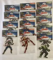 Marvel Jumbo Scratch & Sniff Stickers Captain America Iron Man Hulk Lot of 26