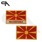 Macedonia Flag iron on Embroidered Sew on Patch For Clothes 9x6cm