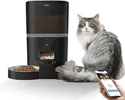Automatic Cat Feeder with Camera for 2 Cats, 1080P HD Video Pet Feeder, 5G&2.4GHz WiFi Pet Feeder with Timed Programmable, Smart App Control 6L Pet Dry Food Dispenser for Cat/Dogs, Black