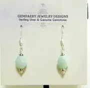 Sterling Silver Faceted AMAZONITE Petite Dangle Earrings #1417...Handmade USA