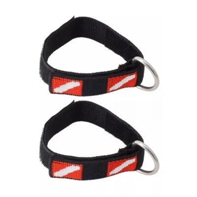 2Pcs Scubas Diving Adjustable Wrist Strap Wristband with Stainless Steel Rings