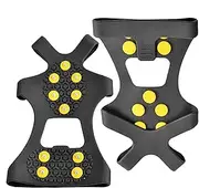 [Tktouci] Non Slip Shoe Spikes,Outdoor 10 Studs Ice Cleats | Portable Ice Claws, Snow Grips Cleats for Snow Shoveling, Climbing