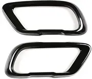 Lanliuhui Store 2Pcs Exhaust Mufflers Tail Pipe Cover 2019-2023 Compatible With B*W X5 G05 X6 G06 X7 2019-2023 Black Car Exterior Accessory Styling Moulding