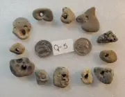 12 Genuine Surf Tumbled Holey, Hag, Wishing, Fairy Stones (Q-5)