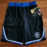 AND1 Men's 'Hoop' Basketball Shorts SMALL Blue Black 10" Inseam Pockets #10724