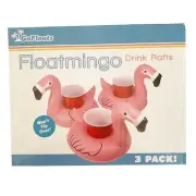 Flamingo Floating Blow Up Drink Rafts 3/box NWT