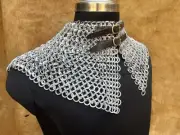 Chainmail collar aluminum bishop's collar, made of riveted 10mm / Handmade