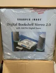 Sharper Image Digital Bookshelf Stereo 2.0 CD/Radio New In Box