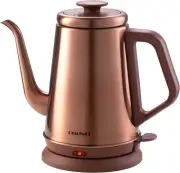 Elegant Copper Gooseneck Electric Tea Kettle with Rapid Boil & Safety Features
