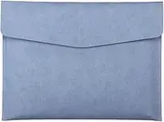 Organizer A4 Folder, School and Office Supplies, Storage Bag，Faux Leather Document Bag, Business Information Bag for Office(Blue)