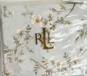 RALPH LAUREN Inverness Floral Sage Blue TWIN Deep Fitted Sheet 350TC