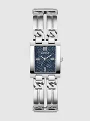 GUESS Silver Mod Denim Dial Link Watch
