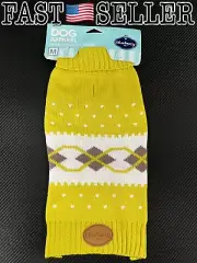Blueberry Pet Scottish Argyle Pattern Inspired Turtleneck Dog Sweater, Medium