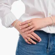 Thomas Sabo Gold Plated Sterling Silver Bold Organic Wave Ring
