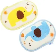HOMOCONO Soft Baby Bath Sponge 2pcs Bathing Towel for Newborns Exfoliating Scrubber Skin Friendly Bathing Supplies