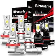 Biromanle Compatible with 2015 2016 2017 2018 2019 GMC Yukon XL High Beam Low Beam+ Fog Light Bulb Combo, 6000k white light,Interior lights Bulbs(Pack of 6)