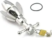 BDSM Stainless Steel Asslock Anal Plug Butt Plug Made of Metal Bondage Sex Toy Anal Ball Hook Chastity Ass Lock Plug Anal Toy Men Women Couples Sex Games Lockable
