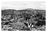HIROSHIMA DEVASTATED LANDSCAPE AFTER ATOMIC NUCLEAR BOMB DROPPED WW2 4X6 PHOTO