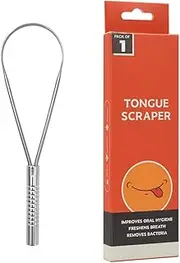 Tongue Scraper for Adults and Kids,Tongue Brush Effective Bad Breath Treatment,Tongue Scrubber 100% Stainless Steel, Tongue Cleaner Easy To Use for Oral Care and Hygiene, Includes Travel Case