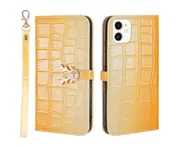 For iPhone 12 Cover Wallet - Yellow