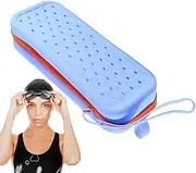 FmtwPhn Goggles Case | Swimming Goggles Case with Drain Holes,Large Capacity Water Sport Earplugs Organizer with Lanyard for Diving, Snorkeling, Scuba