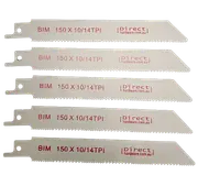 Reciprocating Saw Blades - 150mm / 10-14TPI (Packs of 5)
