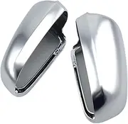 Compatible For Audi A4 B6 B7 A6 C6 Car Rear View Mirror Cover Side Wing Mirror Protect Frame Covers Trim Silver Matte Chrome Shell Cover