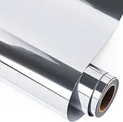 GIRAFVINYL Metallic Foil HTV Vinyl Silver HTV Iron On Vinyl for DIY T-Shirt, Garments 12" X 8ft