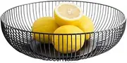 DACUAN 1 Pack Metal Fruit Basket,Black Wire Fruit Bowl,Sundries Basket,Snack Storage Case,for Vegetable Snack Bread Kitchen,Home Decor - Black
