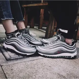 耐吉 耐克庫存清潔耐克air Max 97 UL 17銀彈針織情侶氣墊慢跑 918356-003男女款