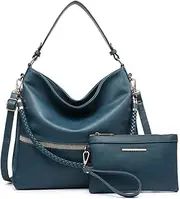 [Dasein] Hobo Handbags for Women Purses Vegan Leather Shoulder Bags Bucket Purse Large Tote Set with Long Strap