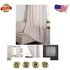 Beige Bohemian Tassel Curtain Panels 63”L x 52”W - Light-Filtering Window Drapes