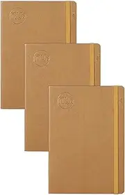 nu: Notebooks - Kraft Range - Manilla Stitched Spine A6 Notebook - Stationery Notebooks - Professional Notepad - Multipack of 3