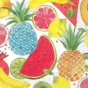 Fruity Fruits Party Paper Napkins 40 Count | 2 Packs of 20CT 3-Ply Lunch Paper Napkins, Colorful Tropical Fruit Theme