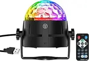 Gobikey Disco Ball, 360° Swiveling Music Activated Disco Light LED Party Lamp Featuring Remote, 3W RGB Dynamic Effects, 4 m / 13 ft USB, Suitable for Parties, Halloween, Kids' Gatherings and Weddings
