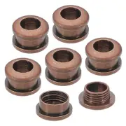 5mm(1/5 Inch) Brass Hole Eyelets, 6 Pcs Arc Surface Grommets, Red Bronze
