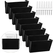 Colarr 8 Pcs Plastic Wall File Holder Organizer Bulk Single Pocket Wall Mount Pocket Hanging File Holder with Screws Classroom Mailbox Organizer for Office Home(Black)