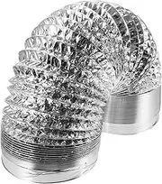 HOMSFOU Aluminum Foil Air Duct Hose Flexible Ventilation for Dryer Exhaust and HVAC Systems Durable Expandable Design for Residential Commercial Use