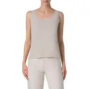 Akris Silk Georgette Tank in Greige at Nordstrom, Size 10