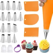 Piping Bag and Tips Set Reusable Cake Decorating Kit Tools, 14 Frosting Tips and