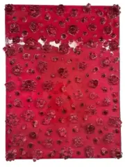 Magenta Artwork Resin & acrylic on canvas 3D One of a kind signed by artist