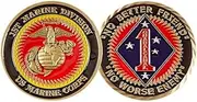 United States Marine Corps 1st Marine Division Challenge Coin